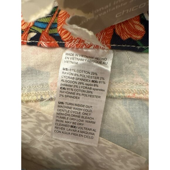 Chicos Tropical Floral Print Jeggings Size 2.5P US 14P Ankle Pants Petite NWT - Picture 5 of 5